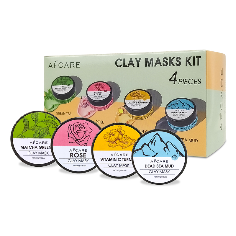Green Tea Cleansing Clay Mask - ชุดมาส์กหน้าดินเหนียว 4 ชิ้น - มาส์กทำความสะอาดรูขุมขนด้วยขมิ้น วิตามินซี