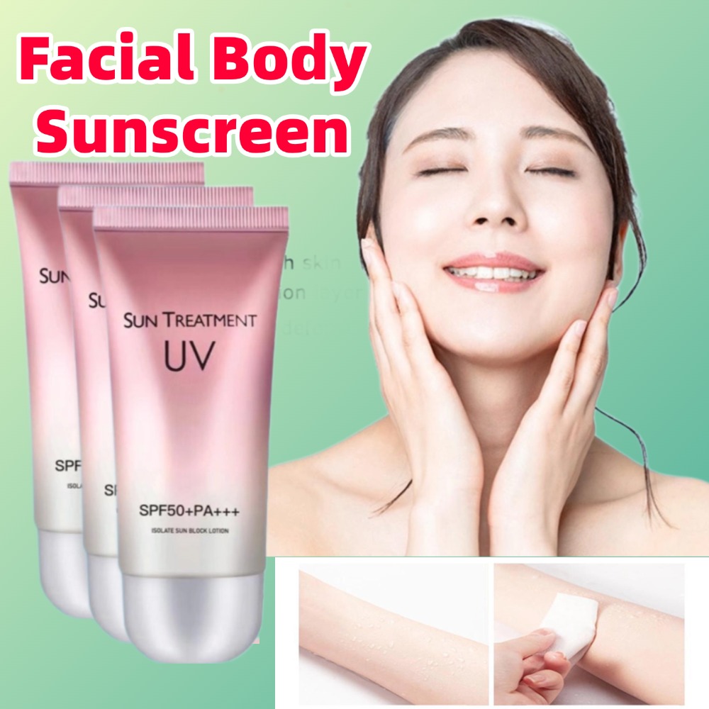 Spf 50 Waterproof Sunscreen - 60ml กันน้ํา Facial Body ครีมกันแดด Lasting