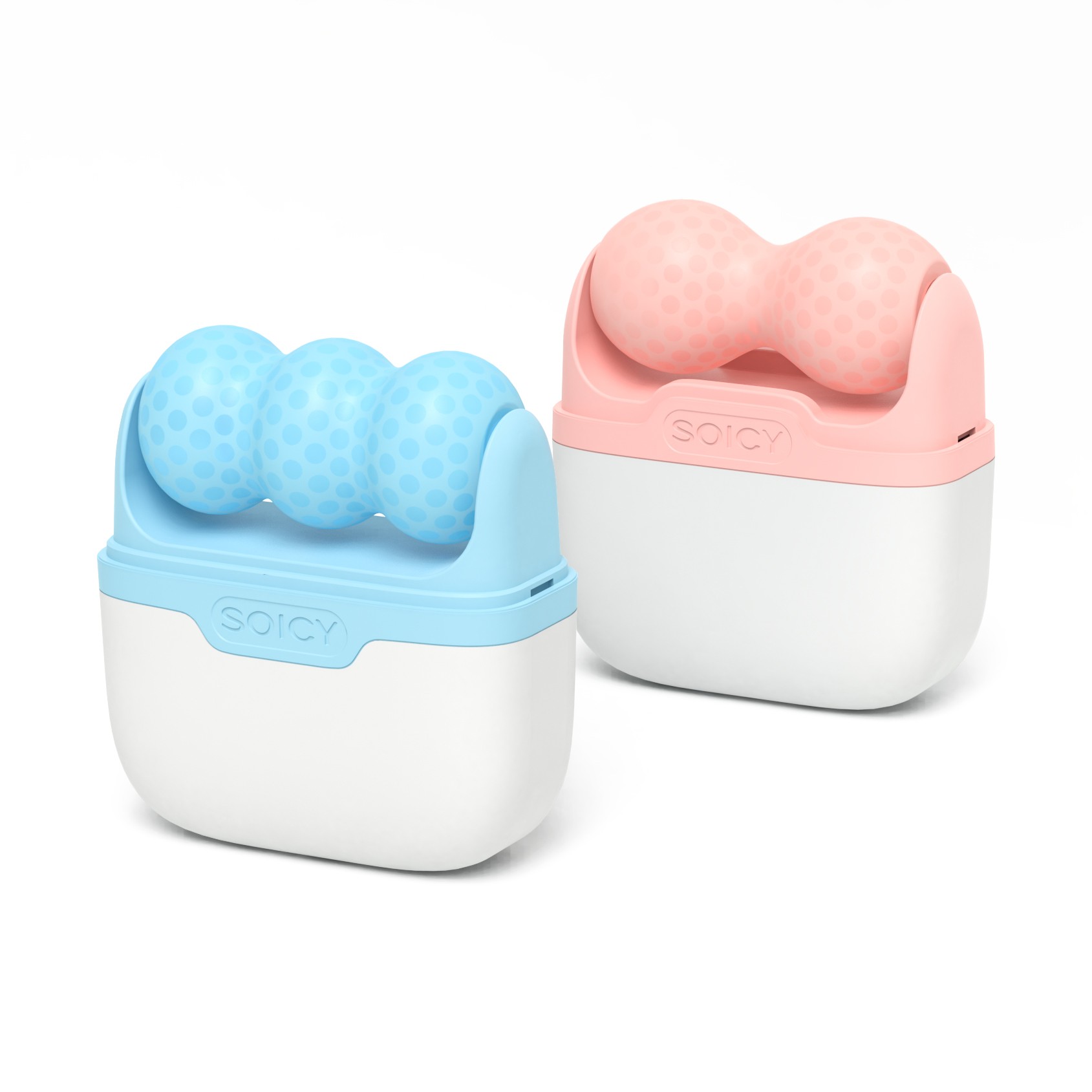 Face Ice Roller Puffiness - ลูกกลิ้งน้ำแข็งสองด้านสำหรับใบหน้าและอาการบวมรอบดวงตา 2 in 1 อุปกรณ์ประคบเย็นบำรุงผิวหน้า เครื่องนวดกัวซาแบบพกพา