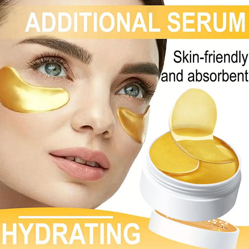 Collagen Under Eye Patches - มาส์กใต้ตาคอลลาเจนวิตามิน 60 ชิ้น พร้อมเซรั่มเสริม - อ่อนโยนต่อผิวและซึมซาบเร็ว