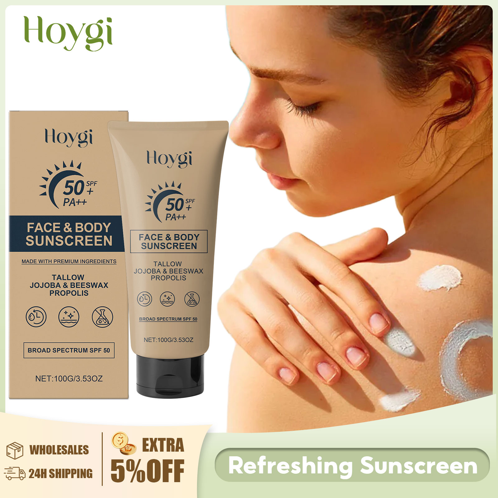 Spf 50 Waterproof Sunscreen - ครีมกันแดดสําหรับผิวหน้าและผิวกาย Spf 50+ UV Protective Sun
