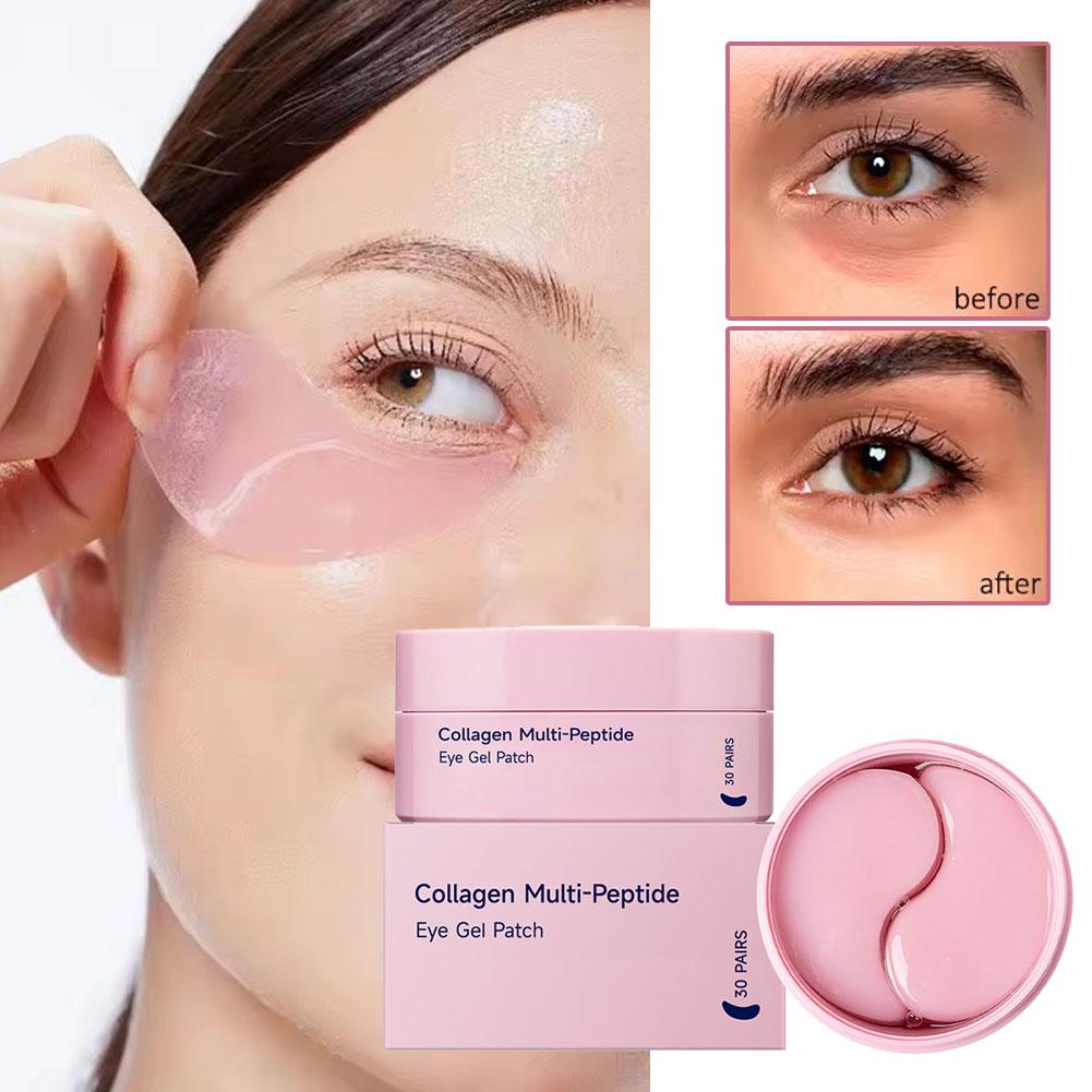 Collagen Under Eye Patches - แผ่นมาส์กใต้ตาคอลลาเจนมัลติเปปไทด์ สำหรับอาการบวมใต้ตา รอยคล้ำ และริ้วรอย ช่วยเพิ่มความกระจ่างใสและความชุ่มชื้น 30