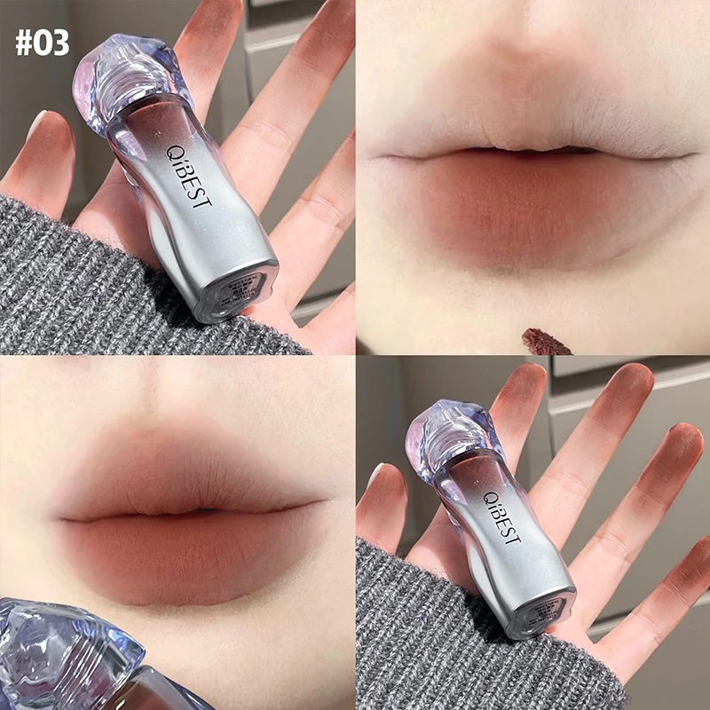 Matte Velvet Lip Tint Long Lasting - QIBEST Matte Velvet Liquid ลิปสติก Natural