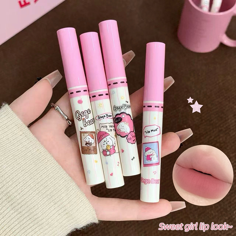 ชุดลิปสติกเนื้อกำมะหยี่ Gege B - Matte Velvet Lip Tint Long Lasting บทวิจารณ์และราคา