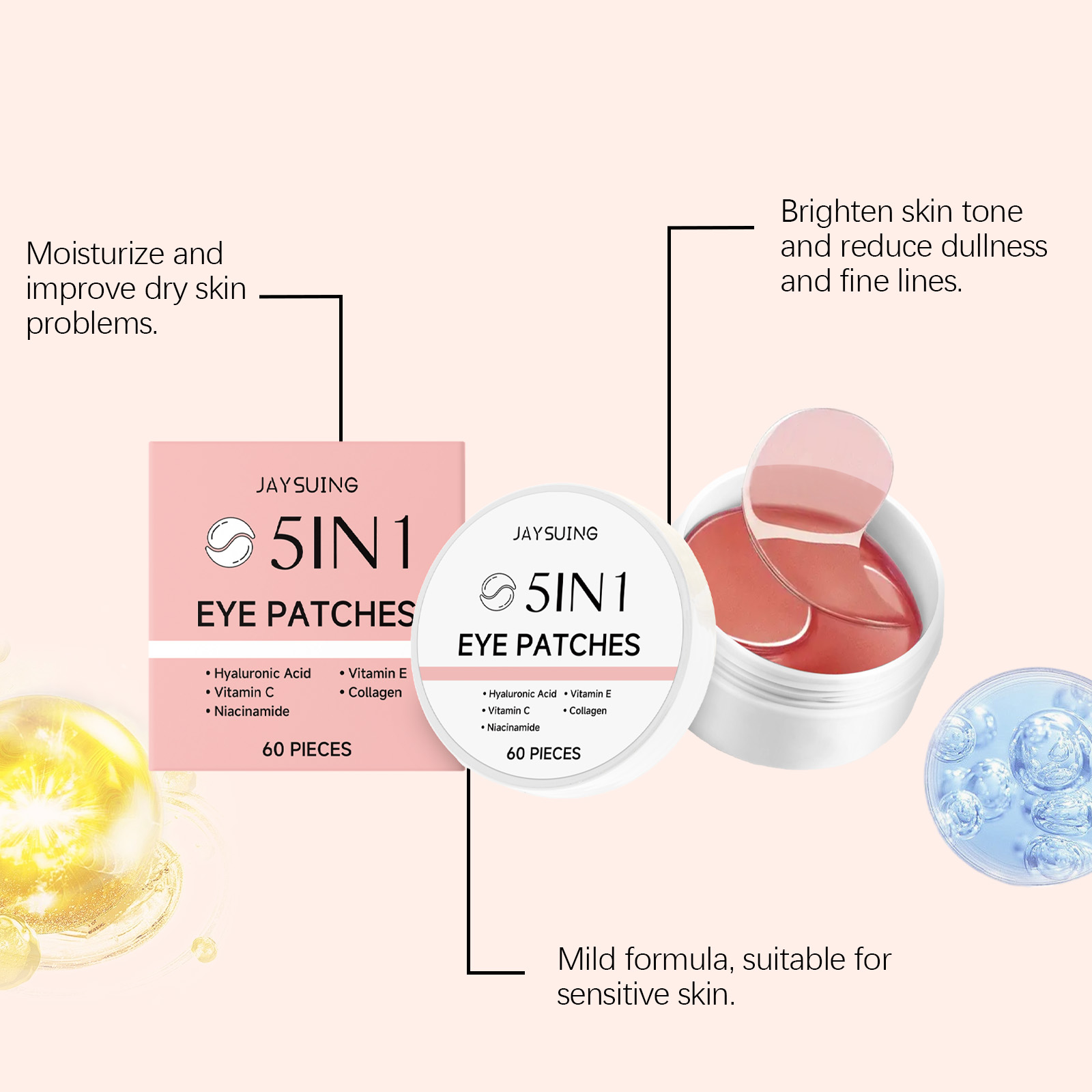 เจย์ซูอิง แผ่นมาส์กใต้ตา 5-in- - Collagen Under Eye Patches บทวิจารณ์และราคา
