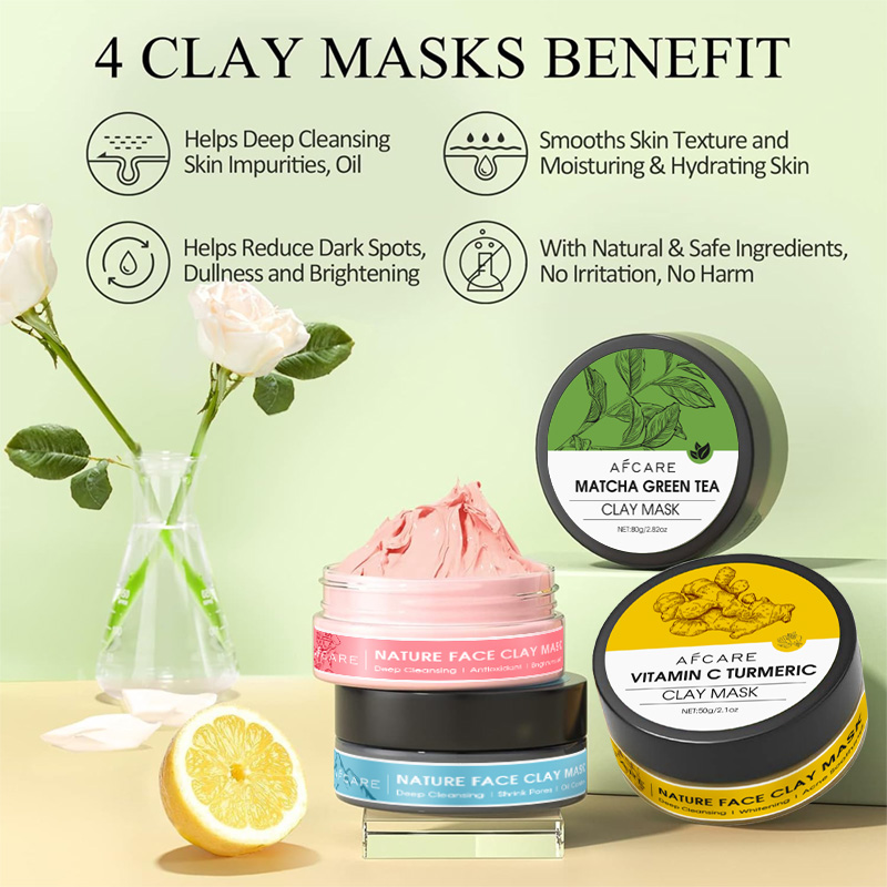 4 ชิ้น Clay Facial Mask ชุดขมิ - Green Tea Cleansing Clay Mask บทวิจารณ์และราคา