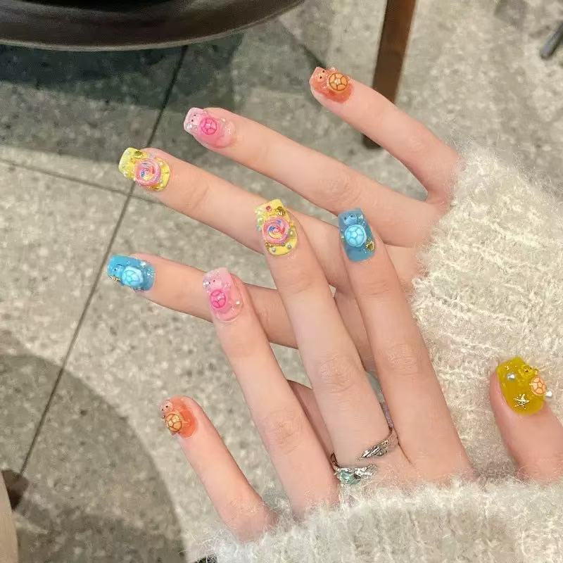 100 ชิ้นจี้เรซินรูปเต่าหลากสีแ - Nail Art บทวิจารณ์และราคา