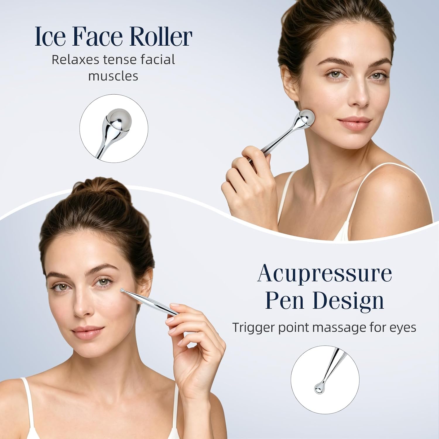ลูกกลิ้งนวดหน้าโลหะ ลูกกลิ้งนว - Face Ice Roller Puffiness บทวิจารณ์และราคา