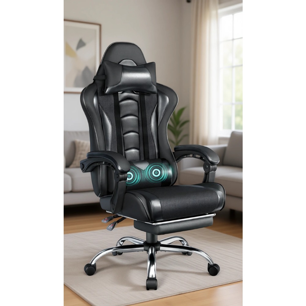 เก้าอี้เกมมิ่งหนัง PU ที่นั่งส - Massage บทวิจารณ์และราคา