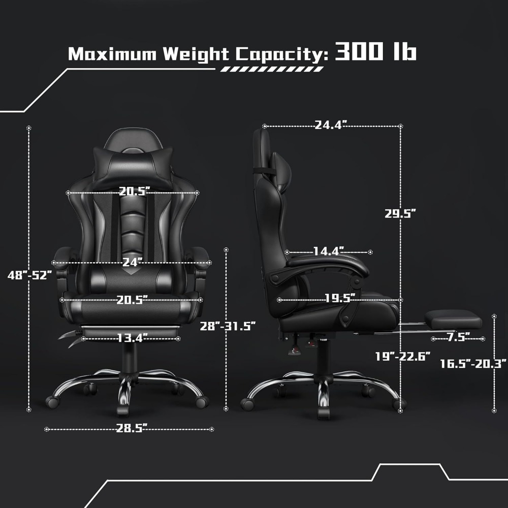 เก้าอี้เกมมิ่งหนัง PU ที่นั่งส - Massage บทวิจารณ์และราคา