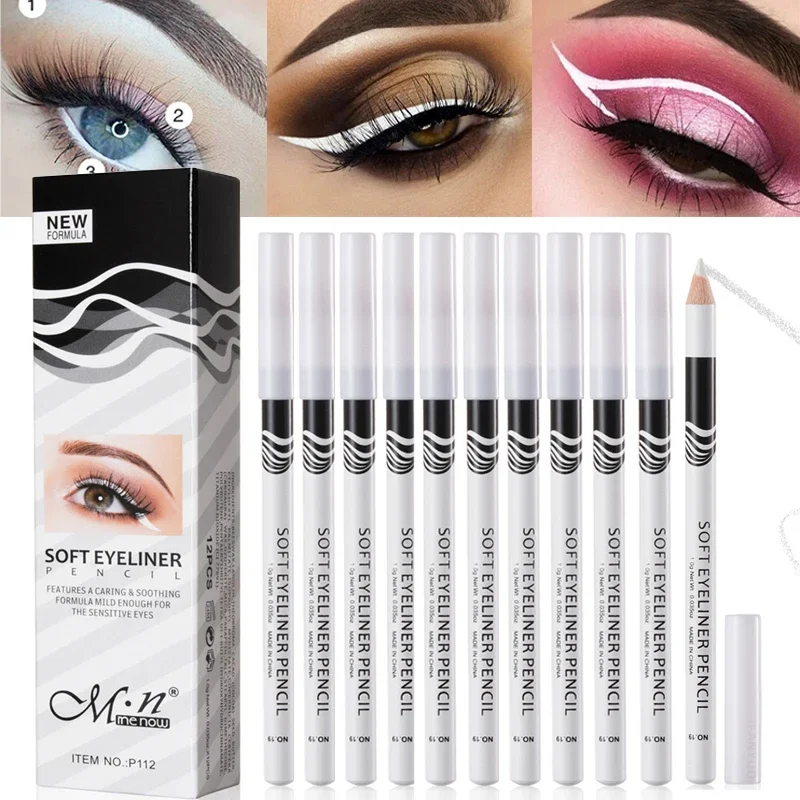 12 ชิ้นอายไลเนอร์สีขาวแต่งหน้า - Waterproof Liquid Eyeliner Pen บทวิจารณ์และราคา