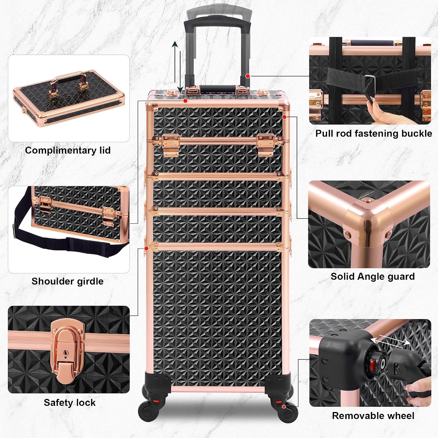 กระเป๋าเครื่องสำอางแบบมีล้อพร้ - Makeup บทวิจารณ์และราคา