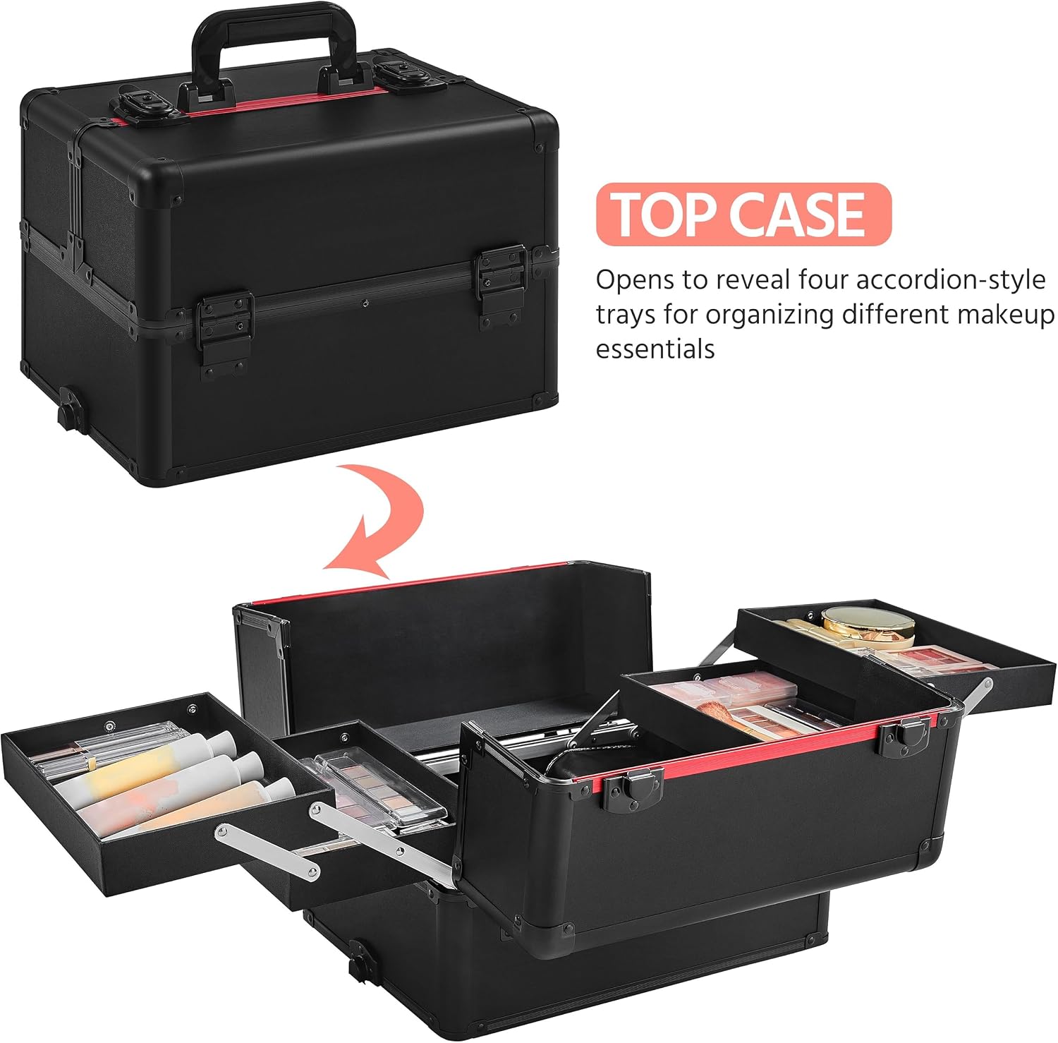 กระเป๋าแต่งหน้าแบบมีล้อ, รถเข็ - Makeup บทวิจารณ์และราคา