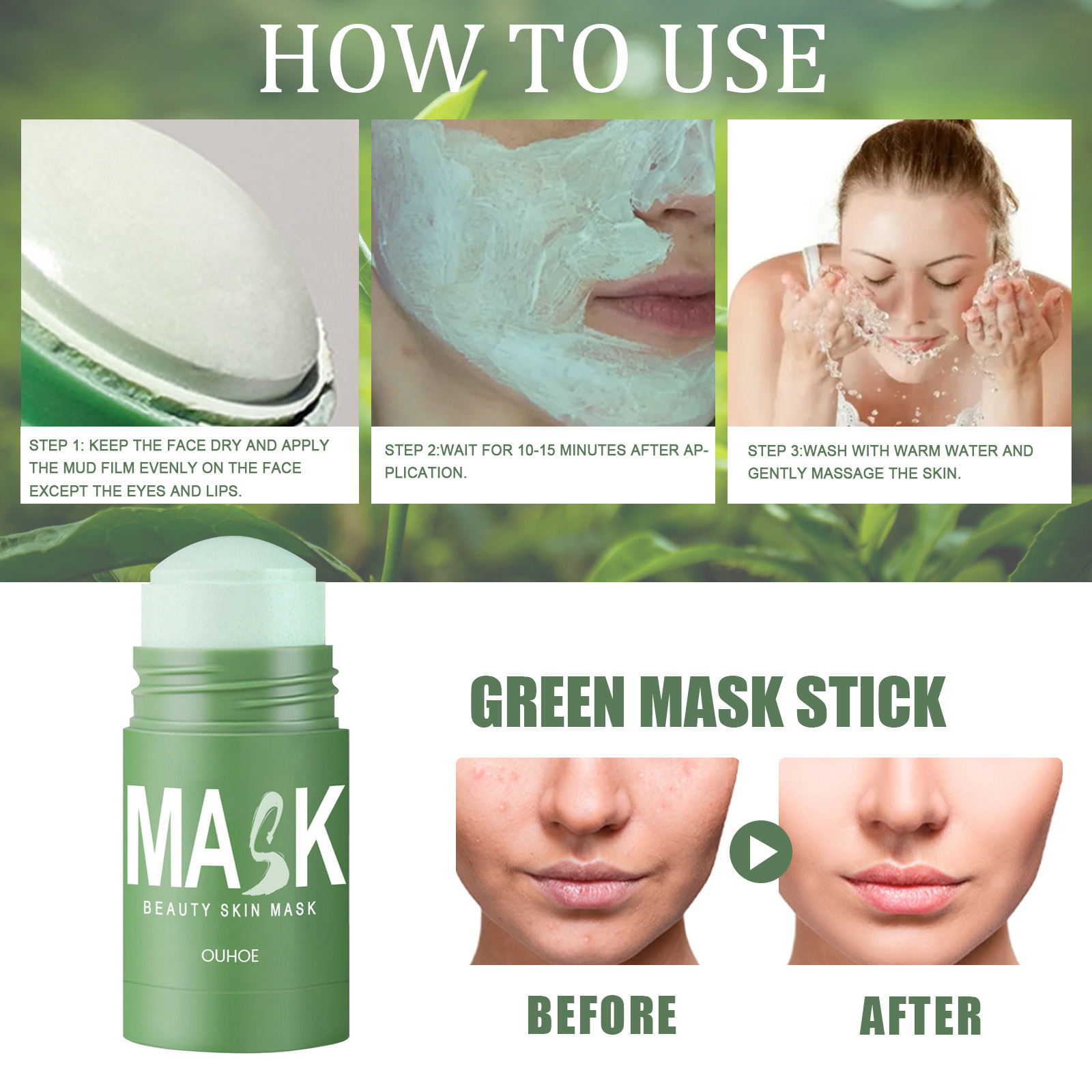 มาส์กชาเขียวแบบแท่ง - ทำความสะ - Green Tea Cleansing Clay Mask บทวิจารณ์และราคา